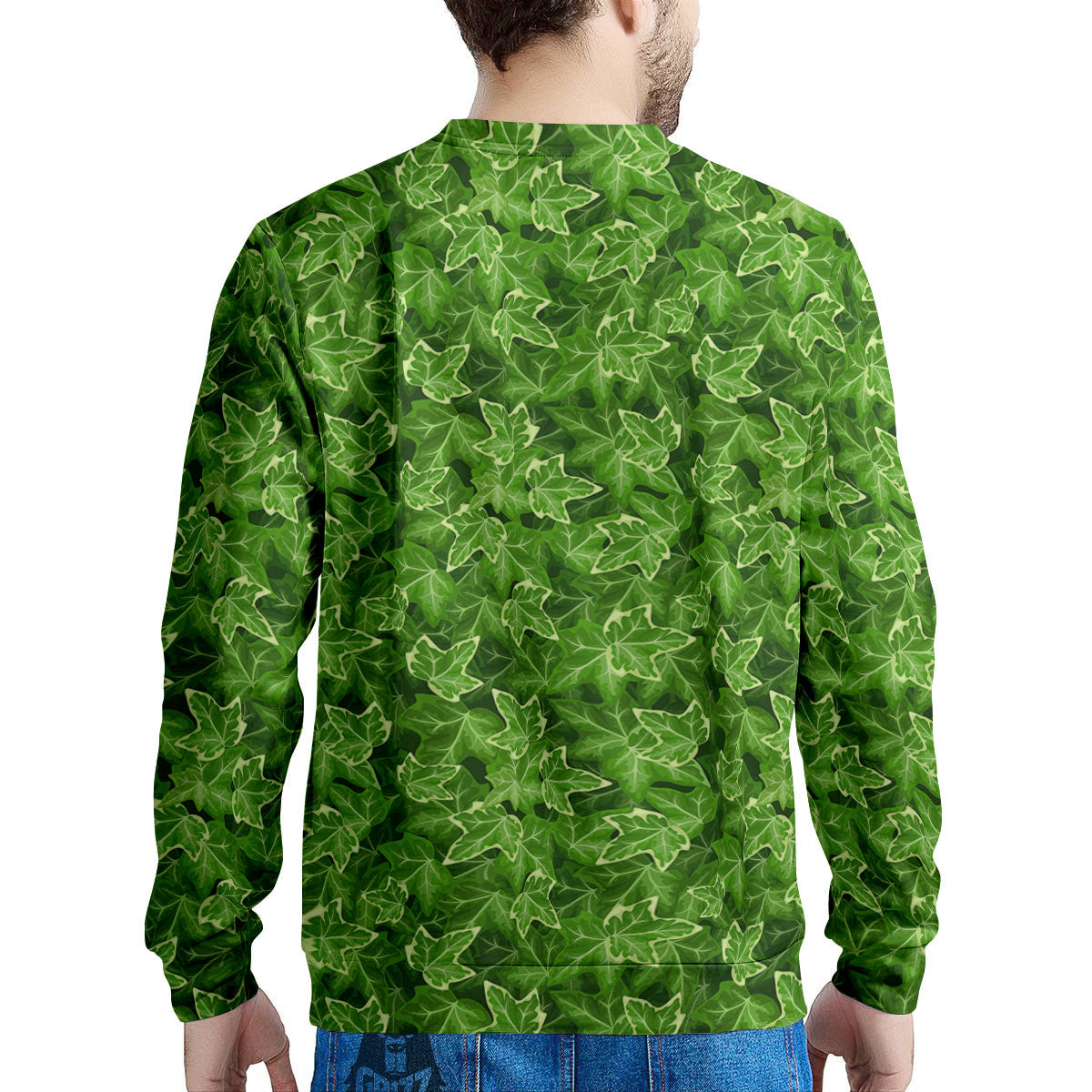 Ivy Leaf Green Print Pattern Men's Sweatshirt-grizzshop