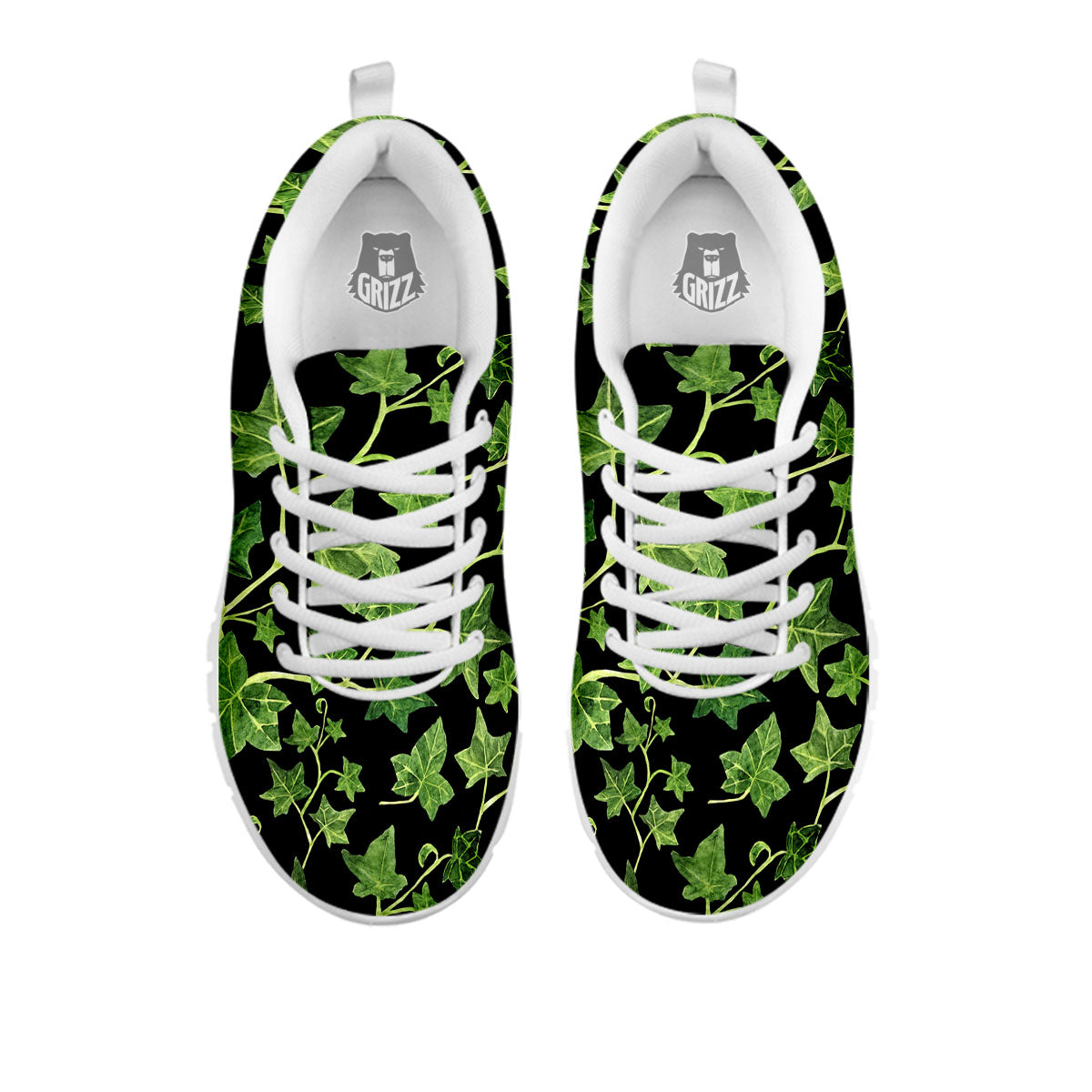 Ivy Leaf Green Print White Sneaker-grizzshop