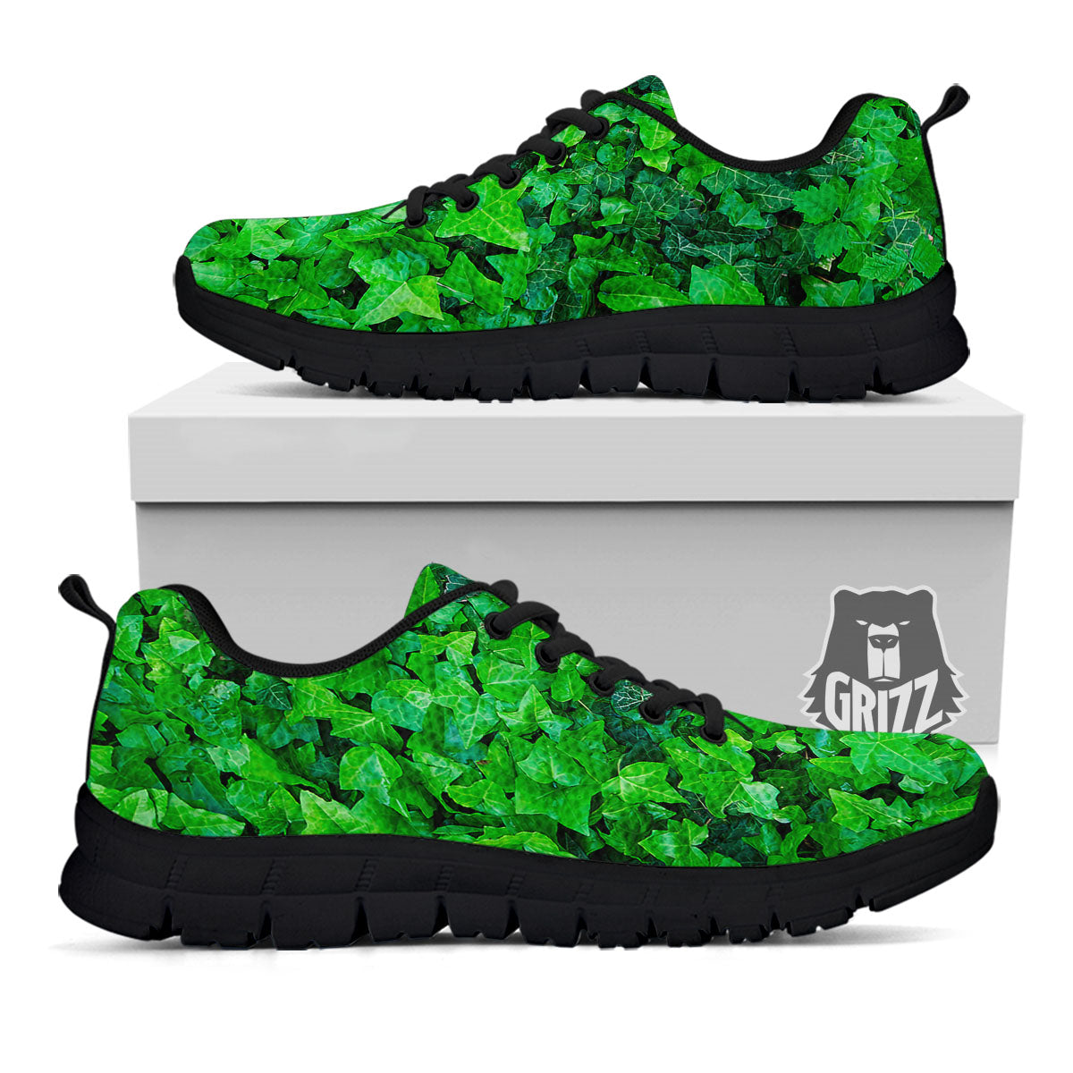 Ivy Wall Green Print Black Sneaker-grizzshop