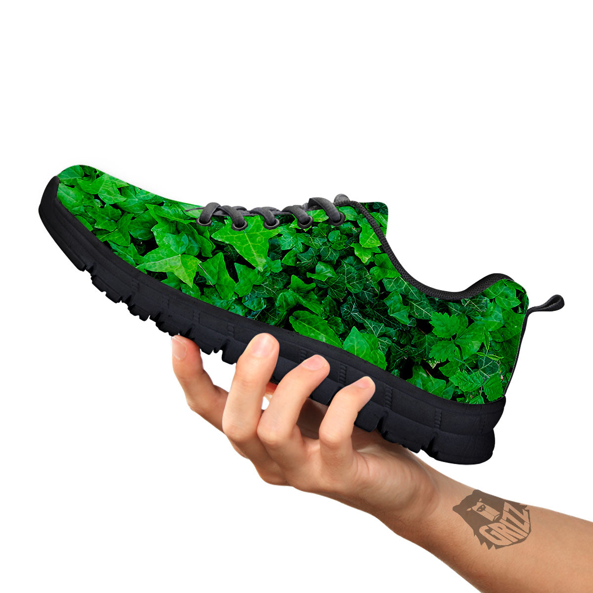 Ivy Wall Green Print Black Sneaker-grizzshop