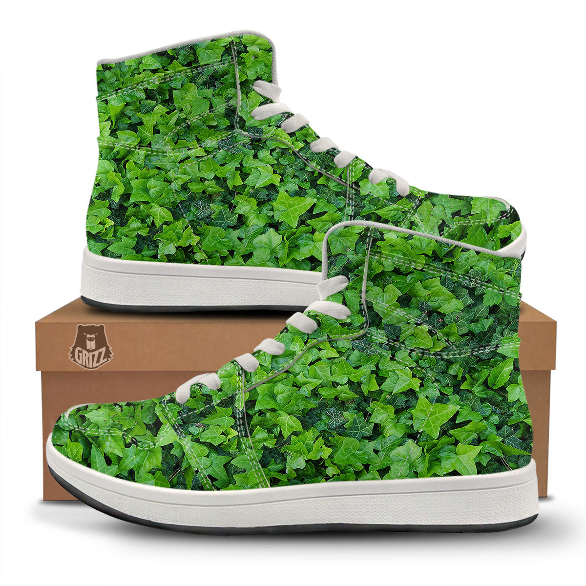 Ivy Wall Green Print High Top Sneakers-grizzshop