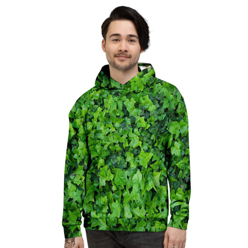 Ivy Wall Green Print Men's Hoodie-grizzshop
