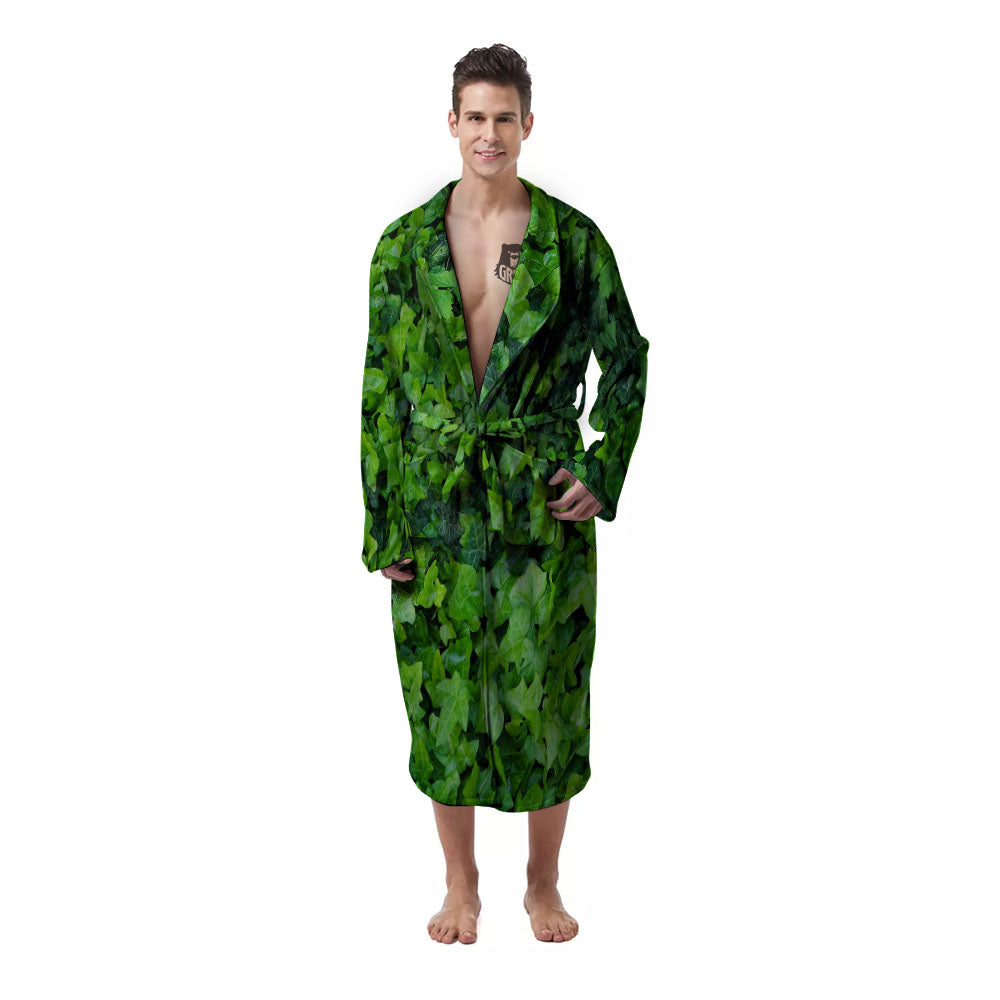 Ivy Wall Green Print Men's Robe-grizzshop