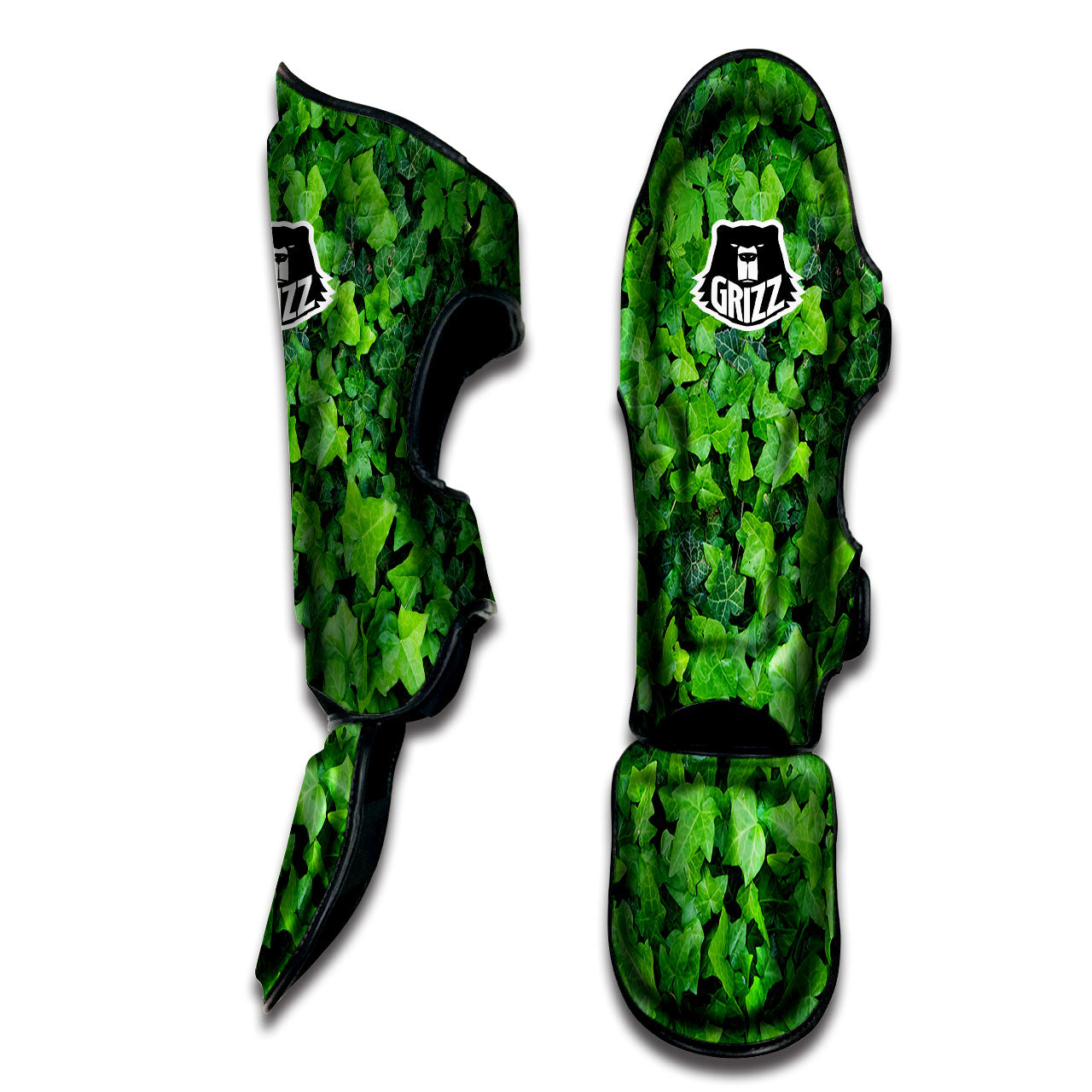 Ivy Wall Green Print Muay Thai Shin Guards-grizzshop