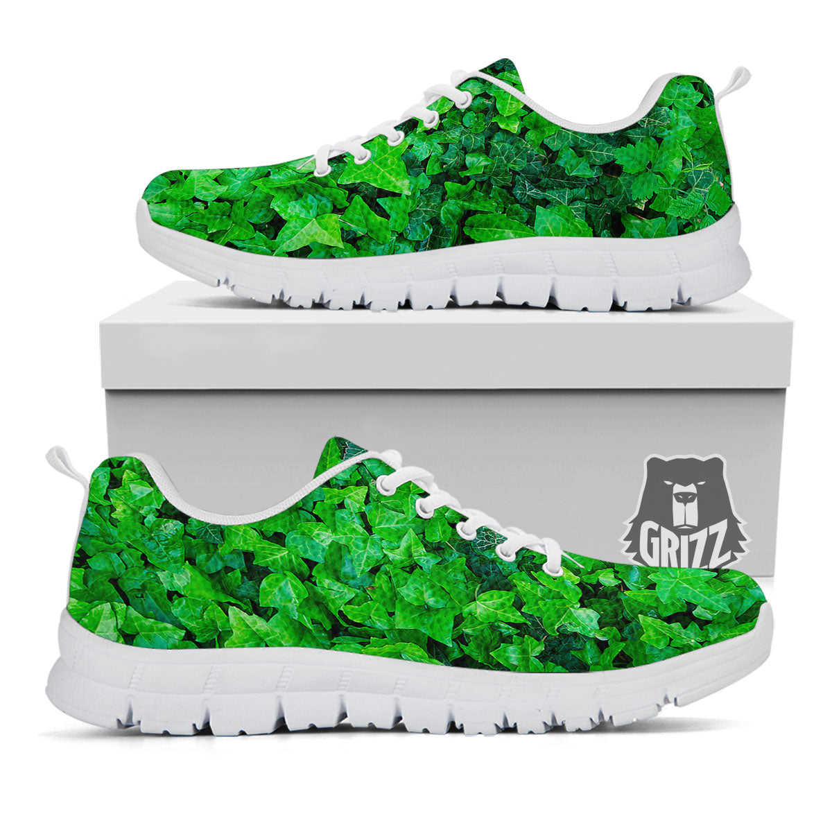 Ivy Wall Green Print White Sneaker-grizzshop