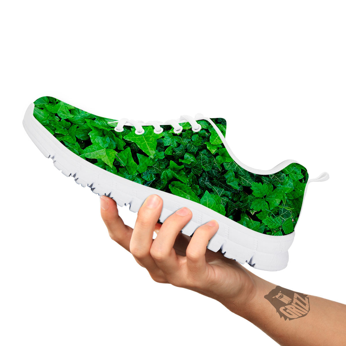 Ivy Wall Green Print White Sneaker-grizzshop