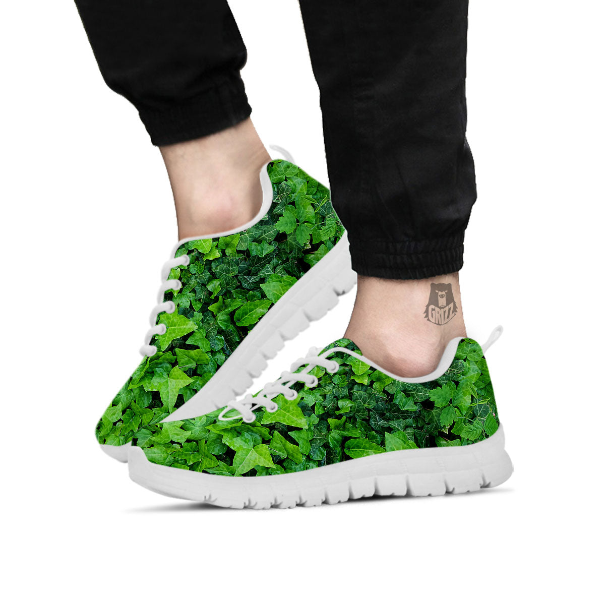 Ivy Wall Green Print White Sneaker-grizzshop