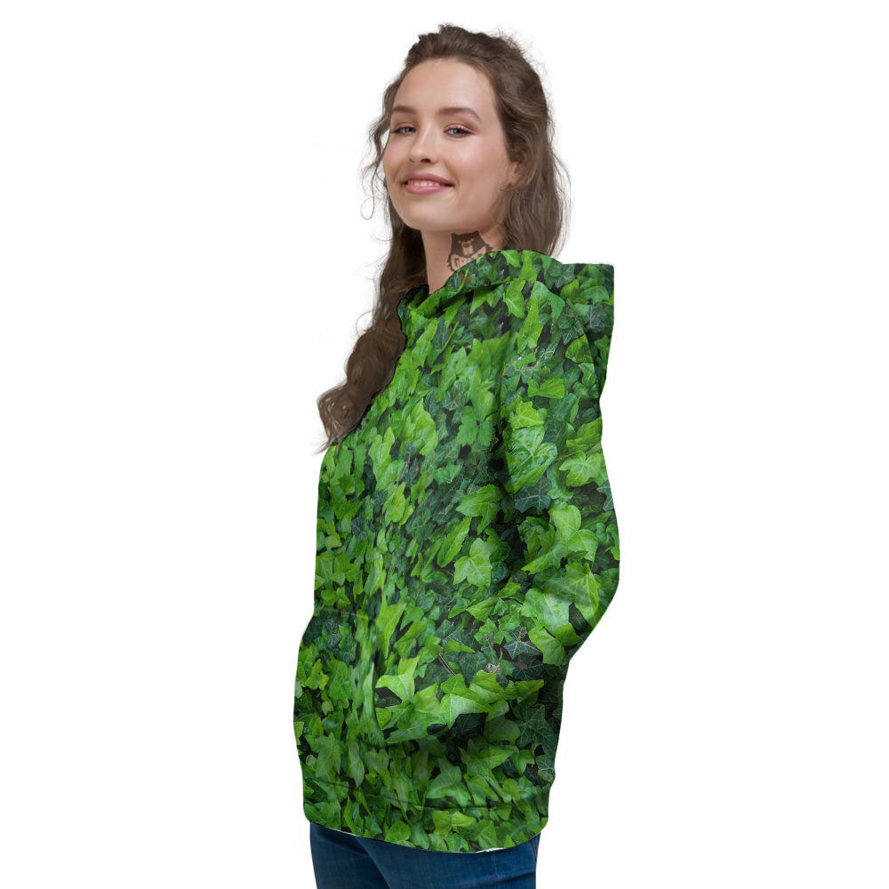 Ivy Wall Green Print Women's Hoodie-grizzshop
