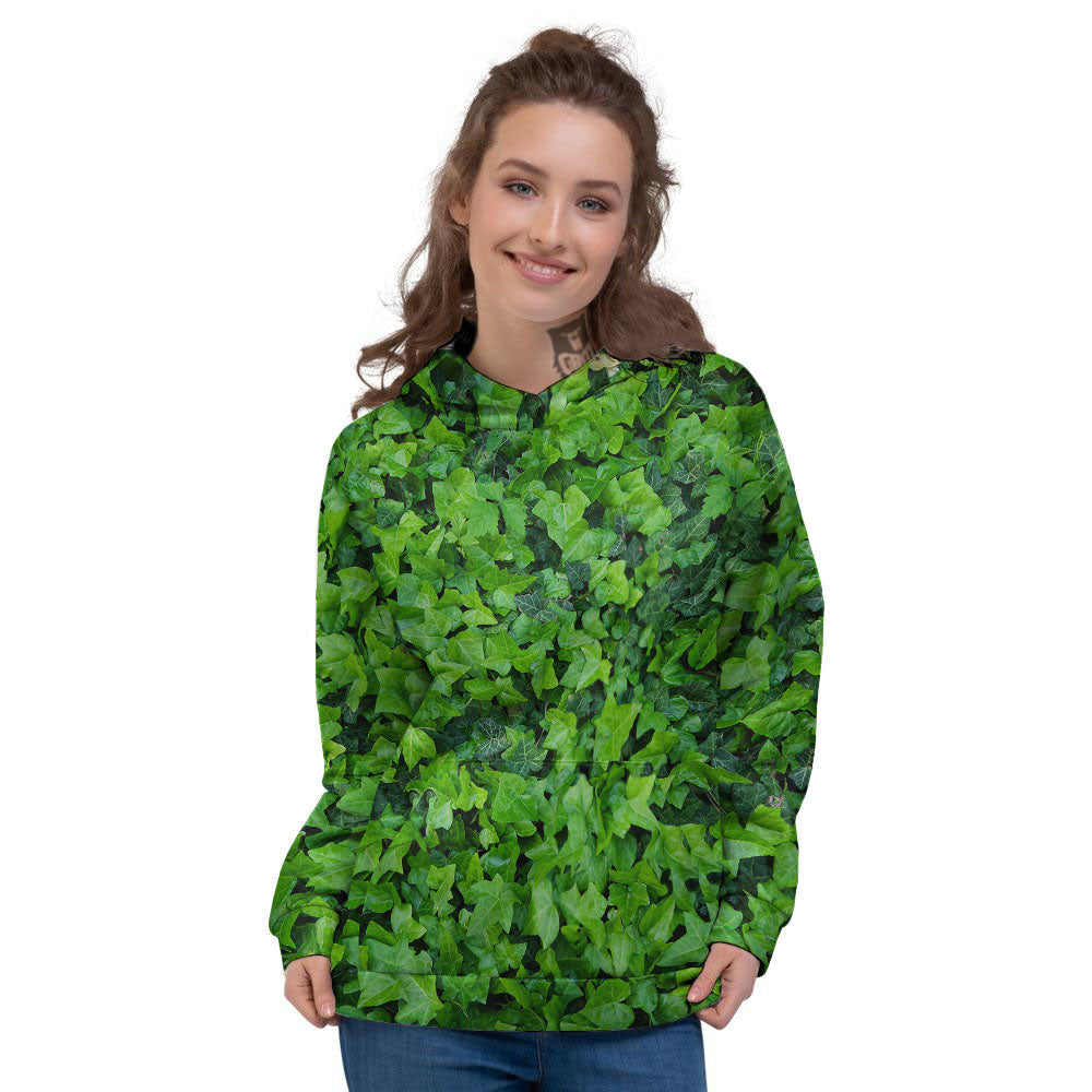 Ivy Wall Green Print Women's Hoodie-grizzshop