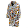 Jack Russell Dog Christmas Pattern Print Men Long Robe-grizzshop