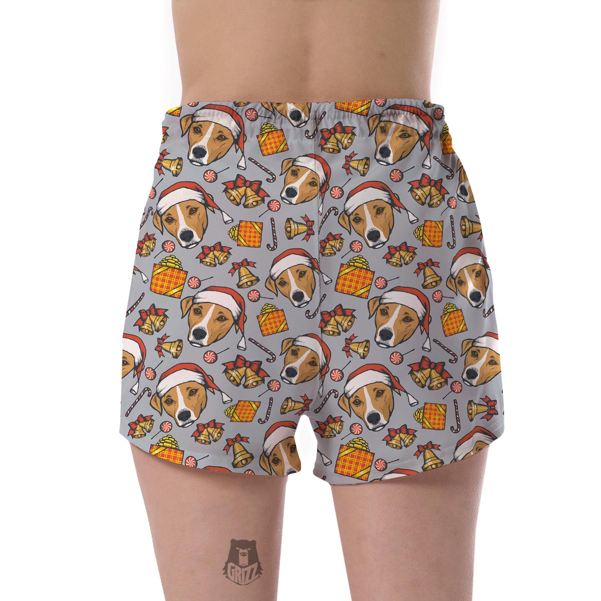 Jack Russell Dog Christmas Pattern Print Women's Shorts-grizzshop