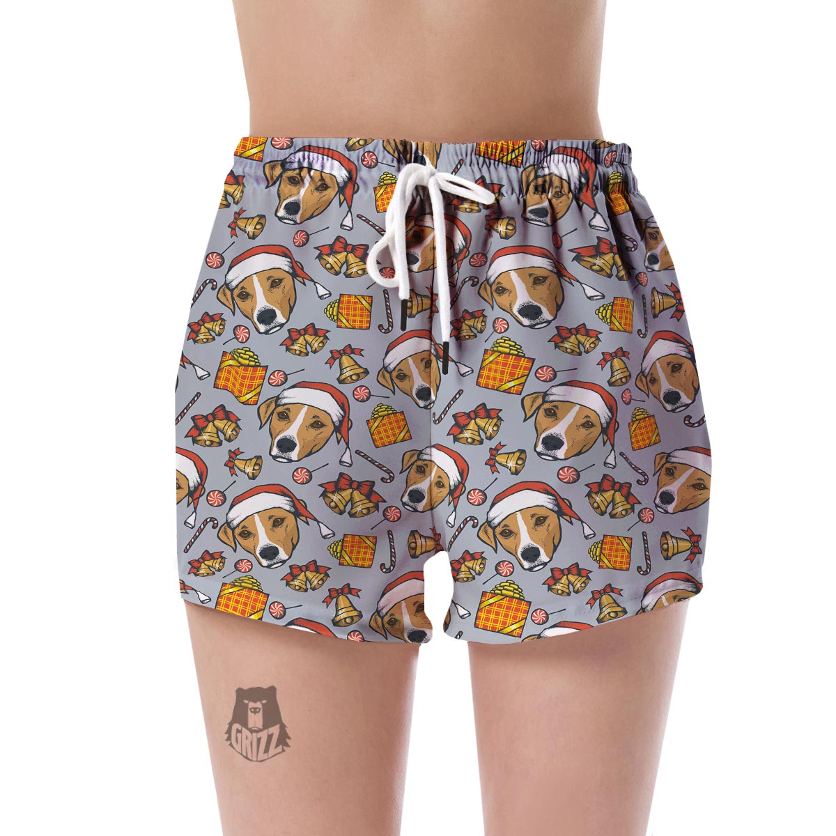 Jack Russell Dog Christmas Pattern Print Women's Shorts-grizzshop