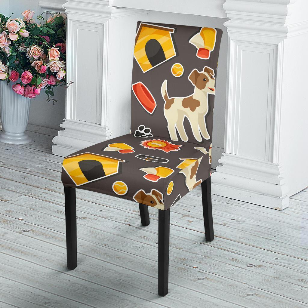 Jack Russell Dog Pattern Print Chair Cover-grizzshop