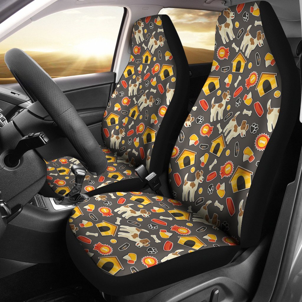 Jack Russell Dog Pattern Print Universal Fit Car Seat Cover-grizzshop