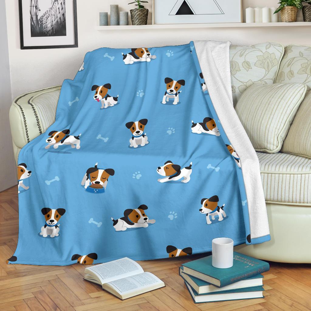 Jack Russell Dog Print Pattern Blanket-grizzshop