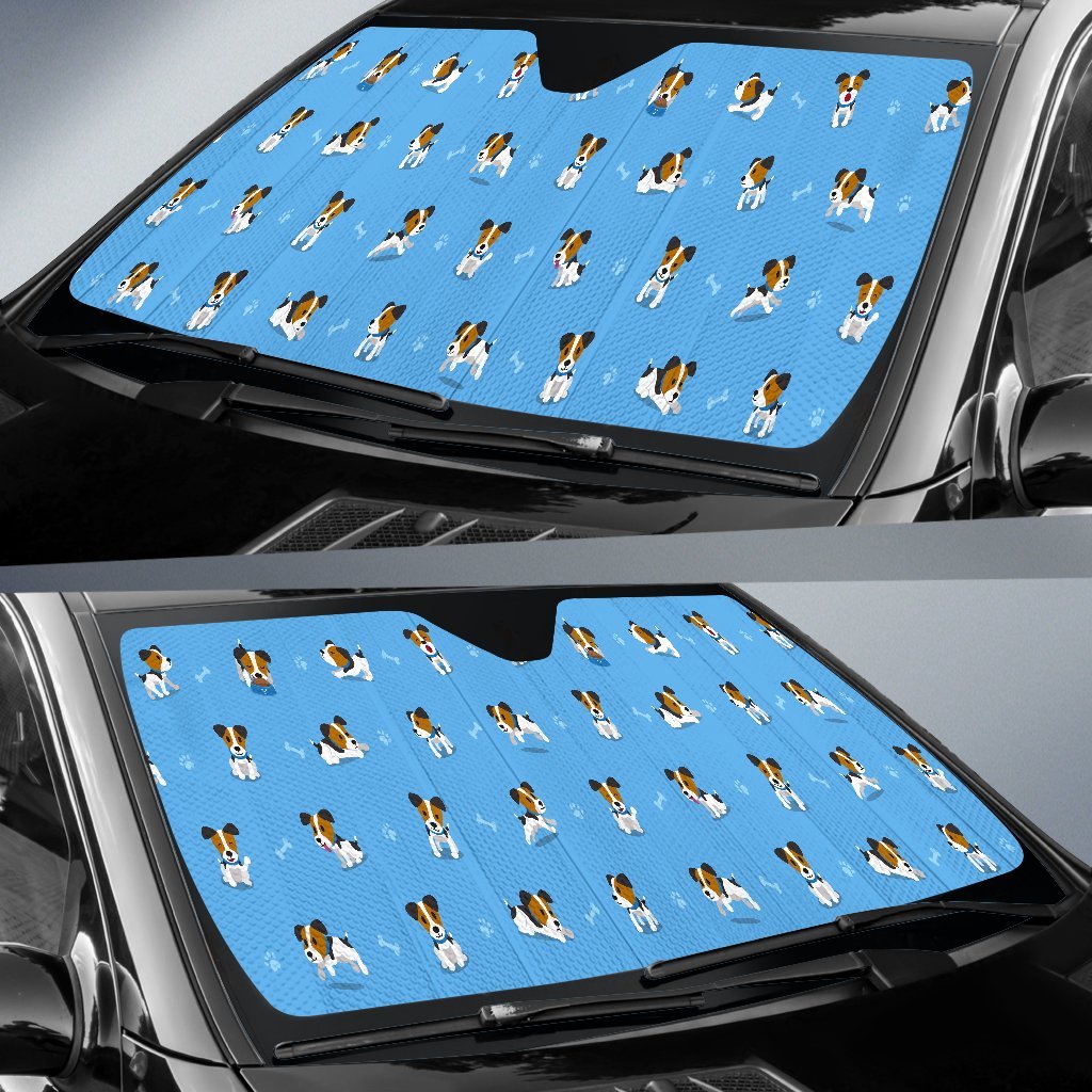 Jack Russell Dog Print Pattern Car Sun Shade-grizzshop