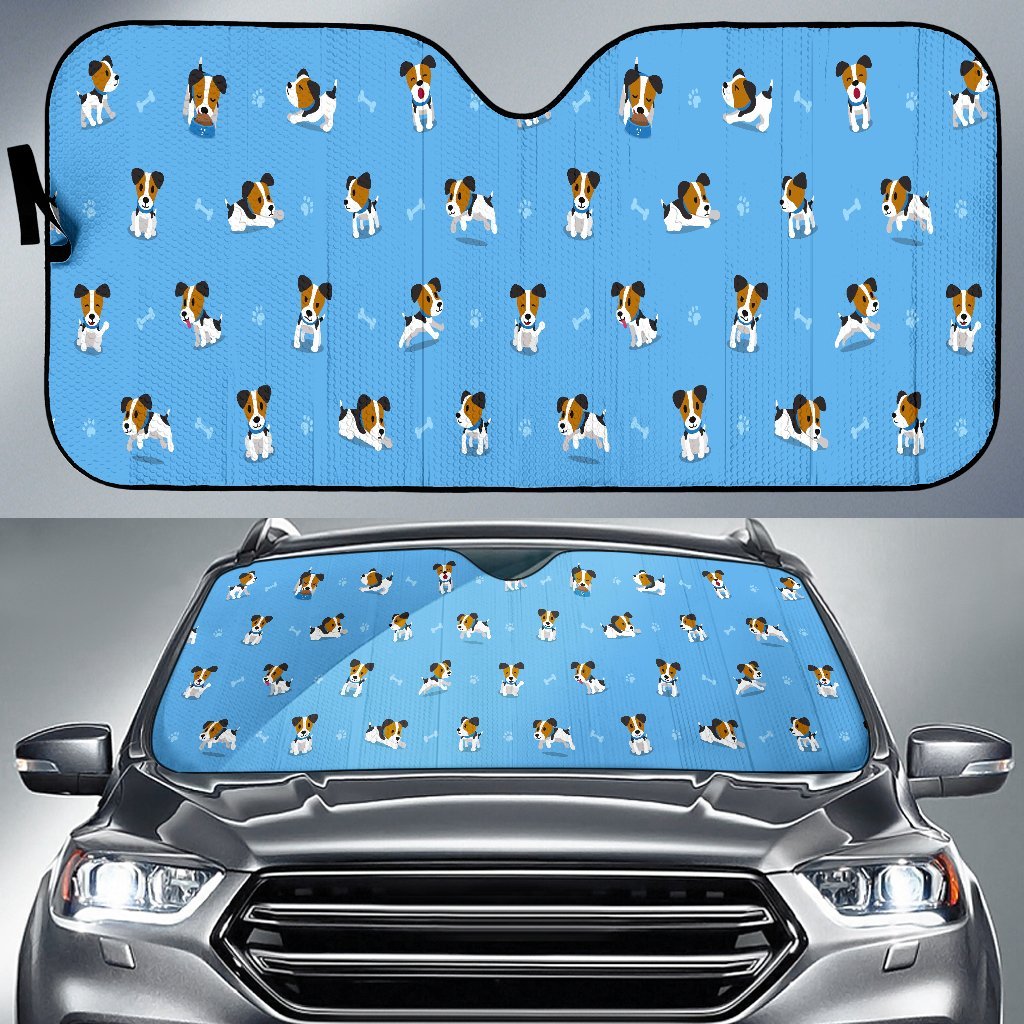 Jack Russell Dog Print Pattern Car Sun Shade-grizzshop