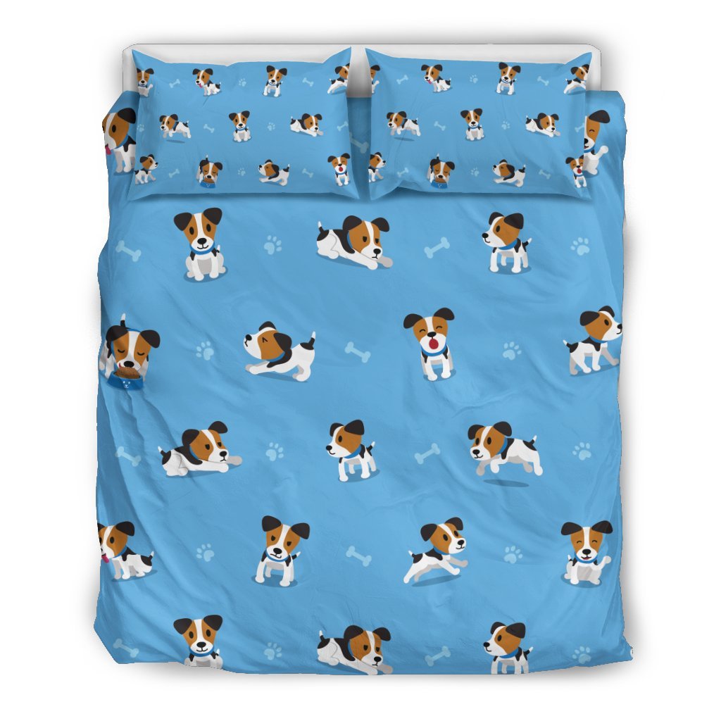 Jack Russell Dog Print Pattern Duvet Cover Bedding Set-grizzshop
