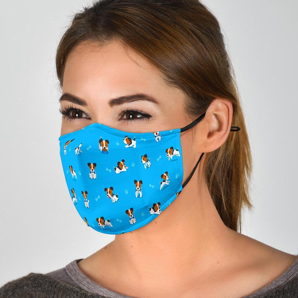 Jack Russell Dog Print Pattern Face Mask-grizzshop