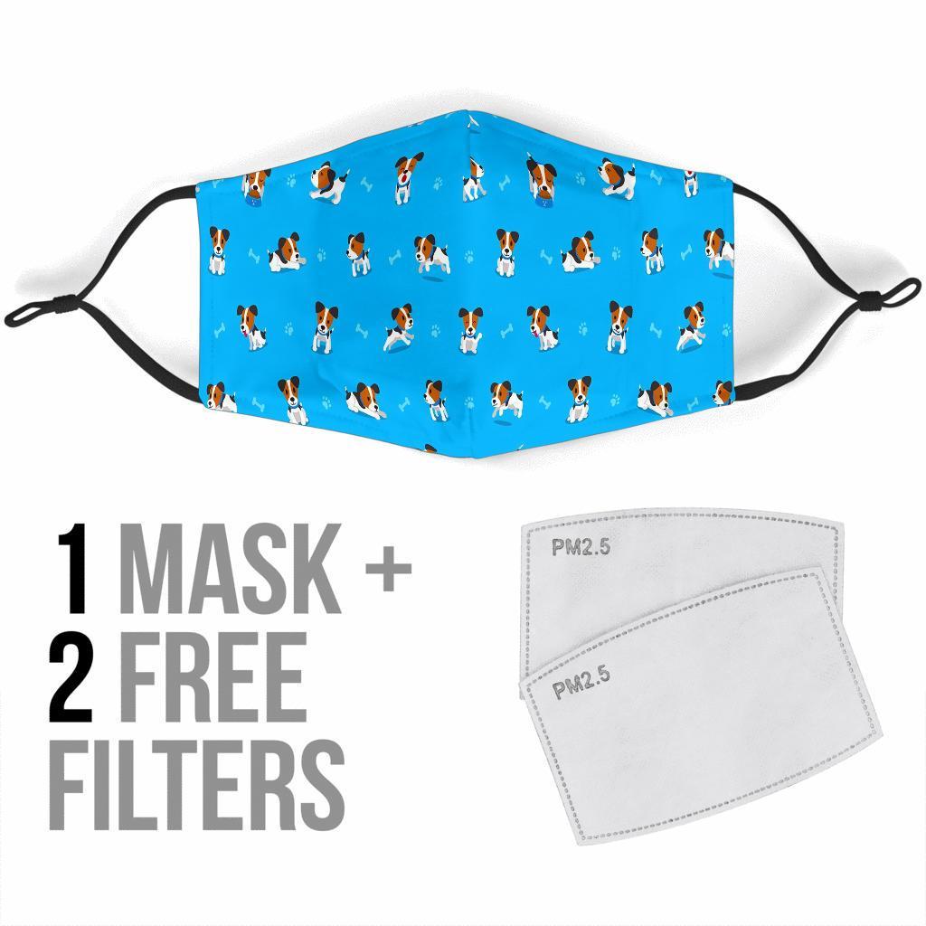 Jack Russell Dog Print Pattern Face Mask-grizzshop