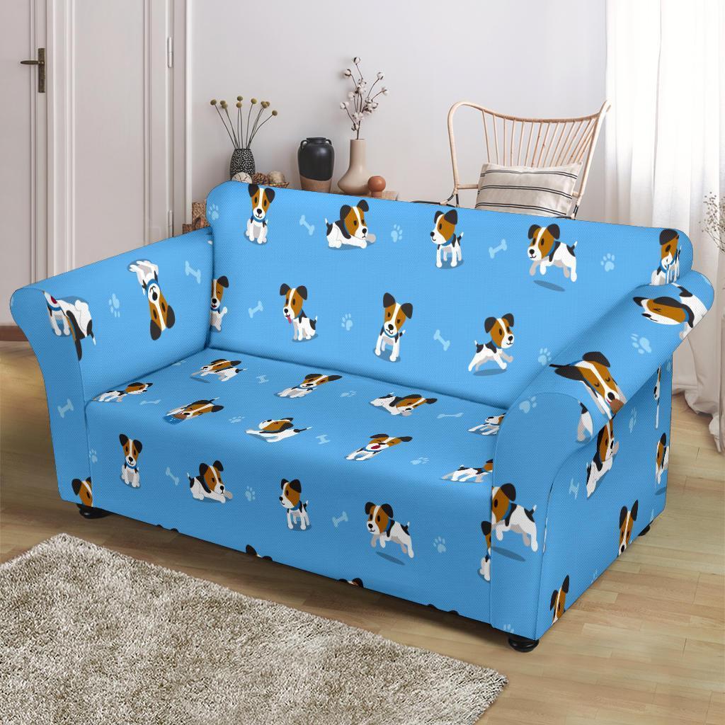 Jack Russell Dog Print Pattern Loveseat Cover-grizzshop