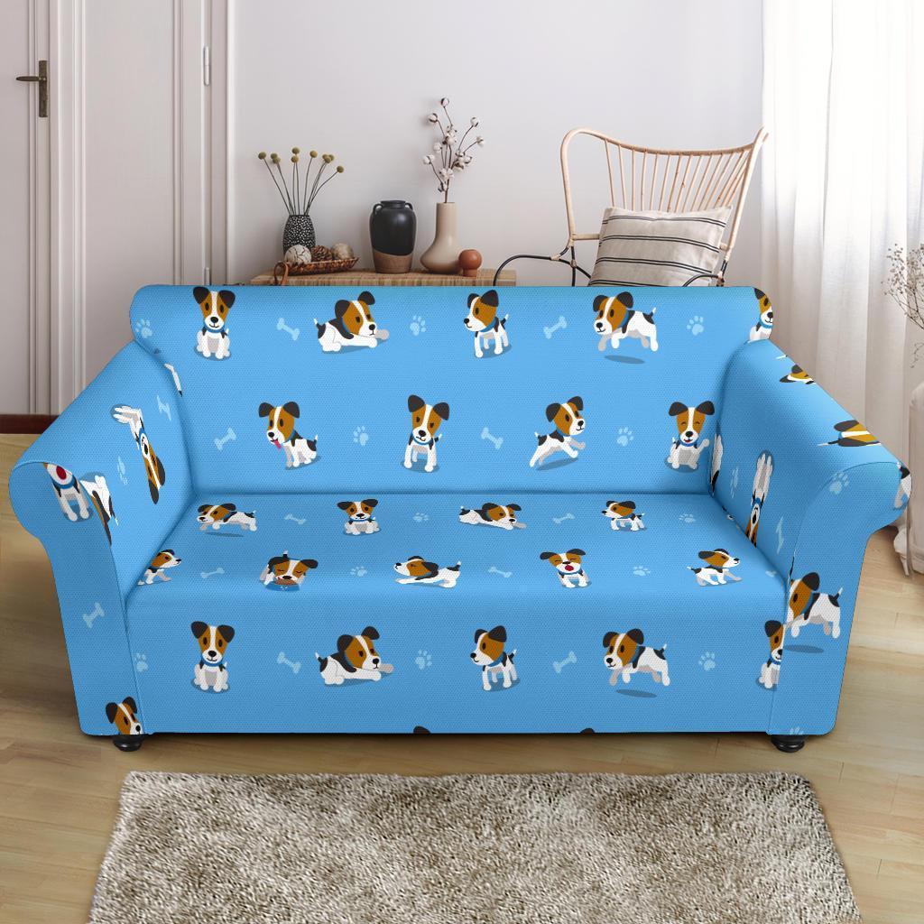 Jack Russell Dog Print Pattern Loveseat Cover-grizzshop