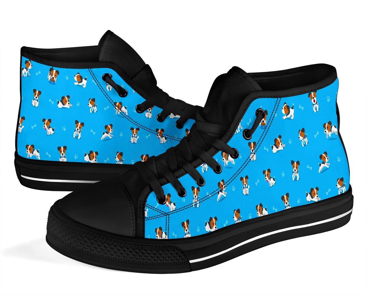 Jack Russell Dog Print Pattern Men Women's High Top Shoes-grizzshop