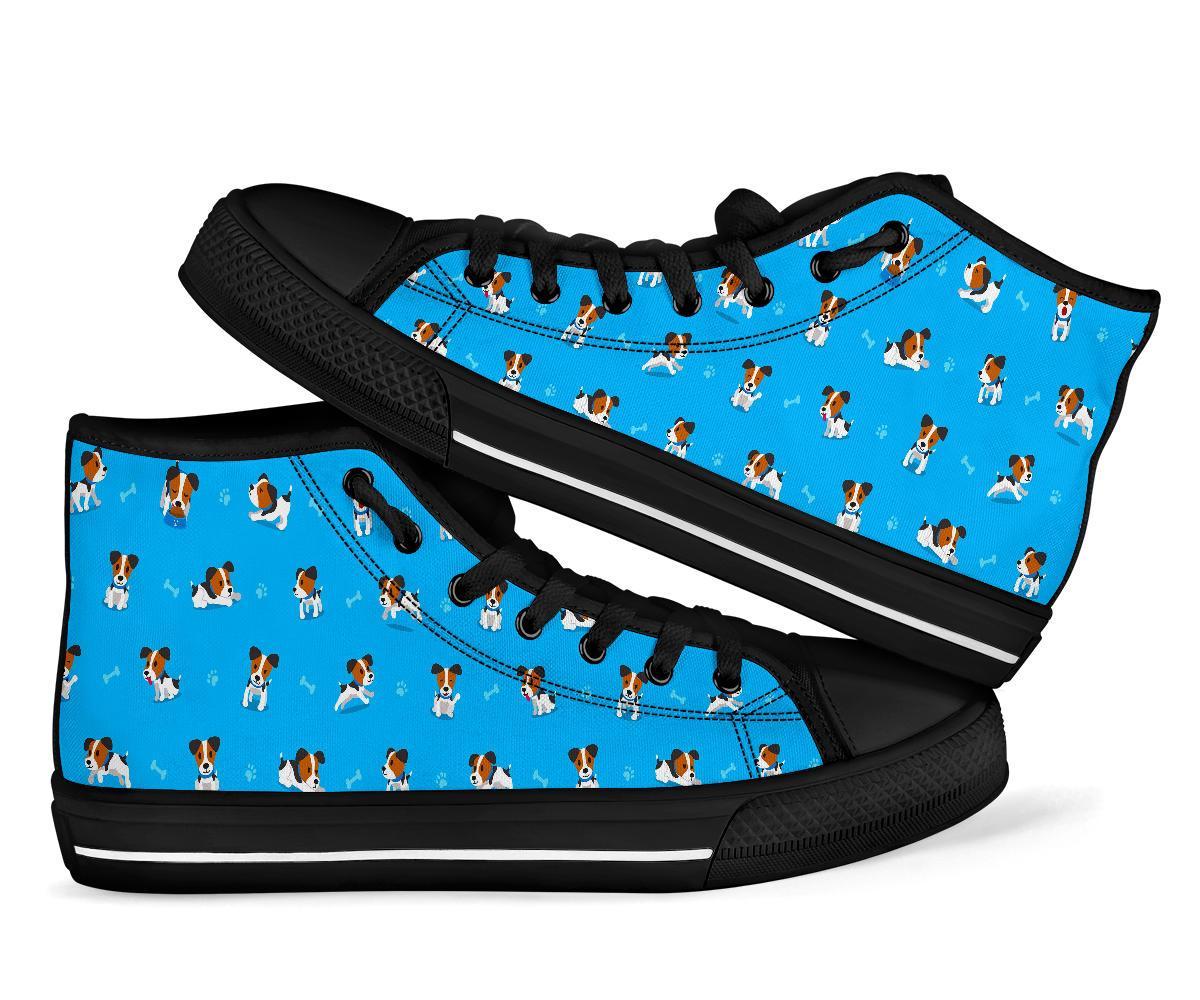 Jack Russell Dog Print Pattern Men Women's High Top Shoes-grizzshop
