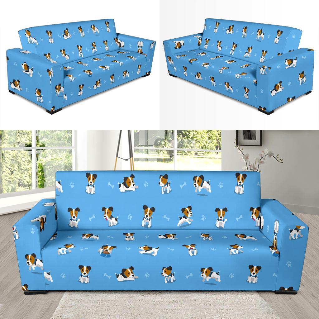 Jack Russell Dog Print Pattern Sofa Covers-grizzshop