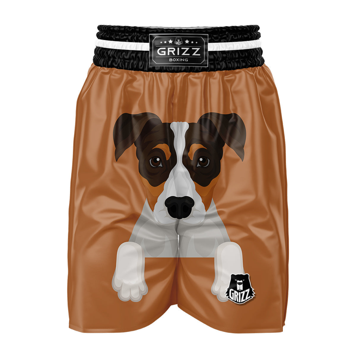 Jack Russell Terrier Cartoon Print Boxing Shorts-grizzshop