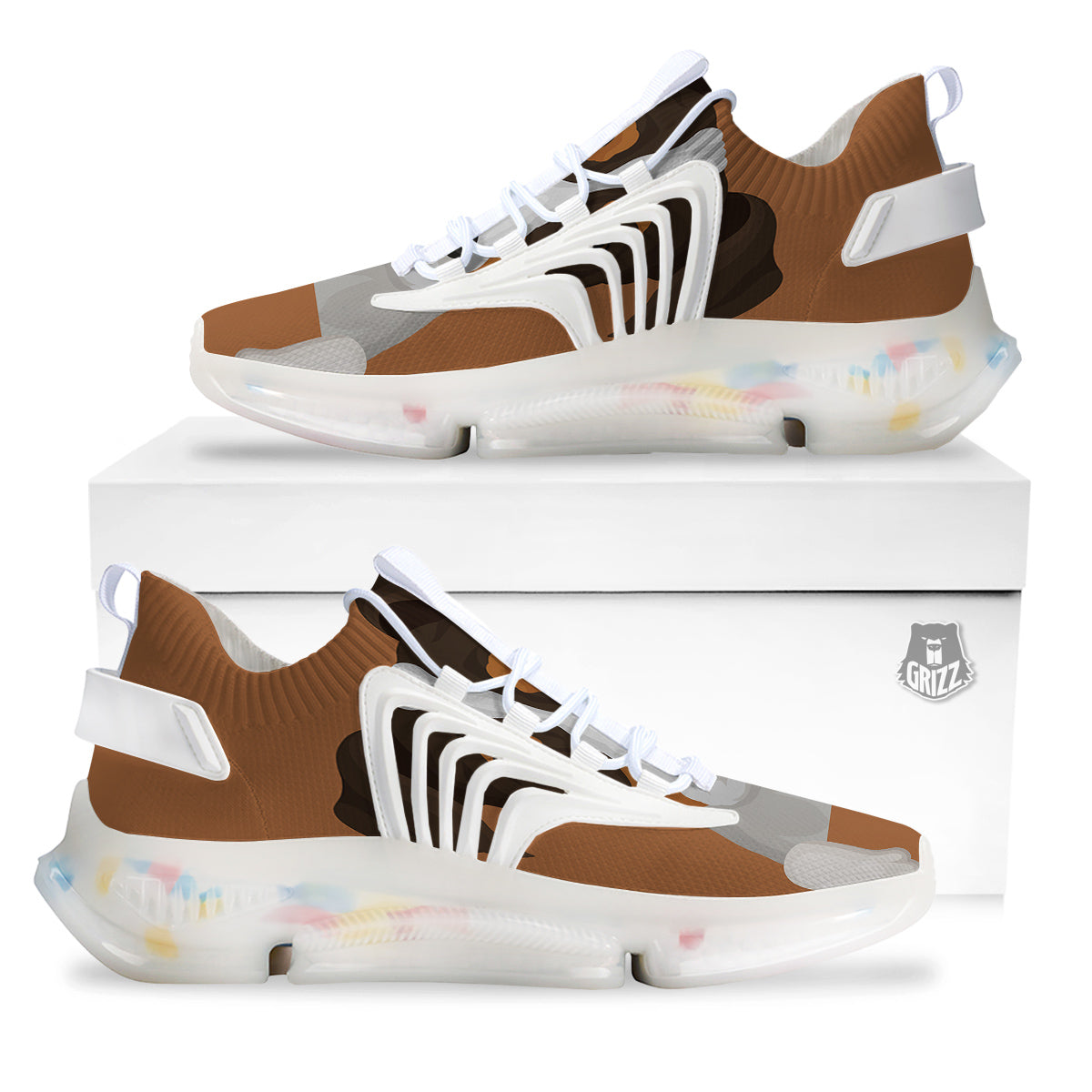 Jack Russell Terrier Cartoon Print White Gym Shoes-grizzshop