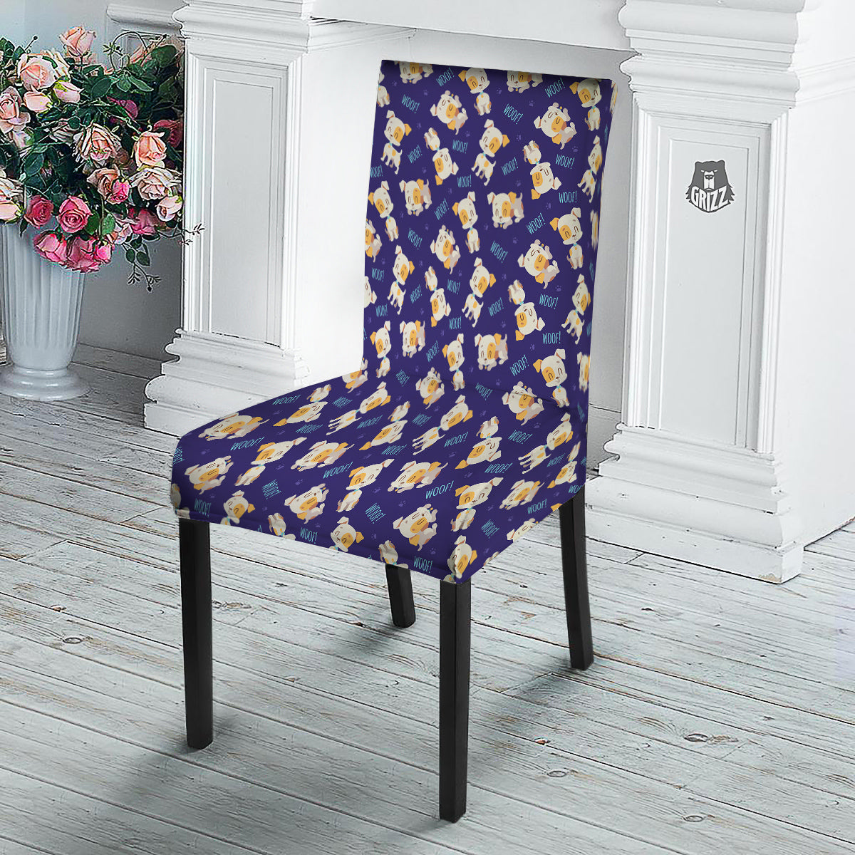 Jack Russell Terrier Cute Print Pattern Dining Chair Slipcover-grizzshop