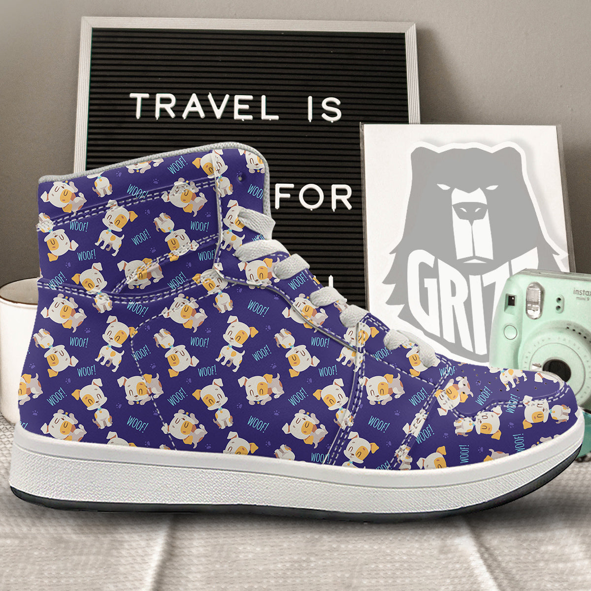 Jack Russell Terrier Cute Print Pattern High Top Sneakers-grizzshop