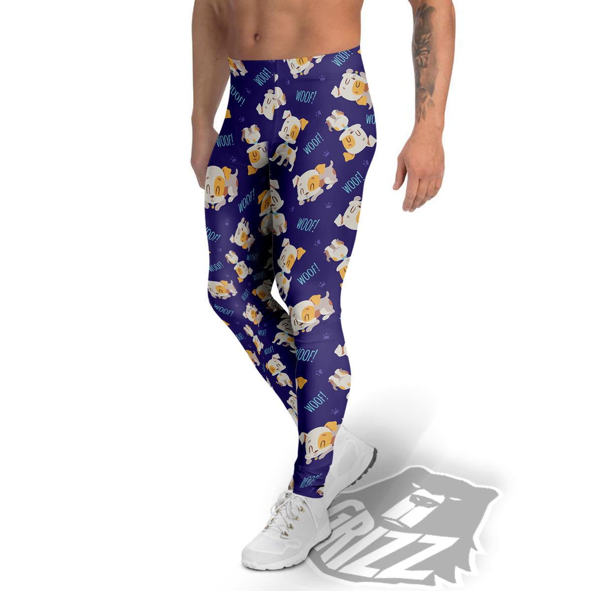 Jack Russell Terrier Cute Print Pattern Men's Leggings-grizzshop