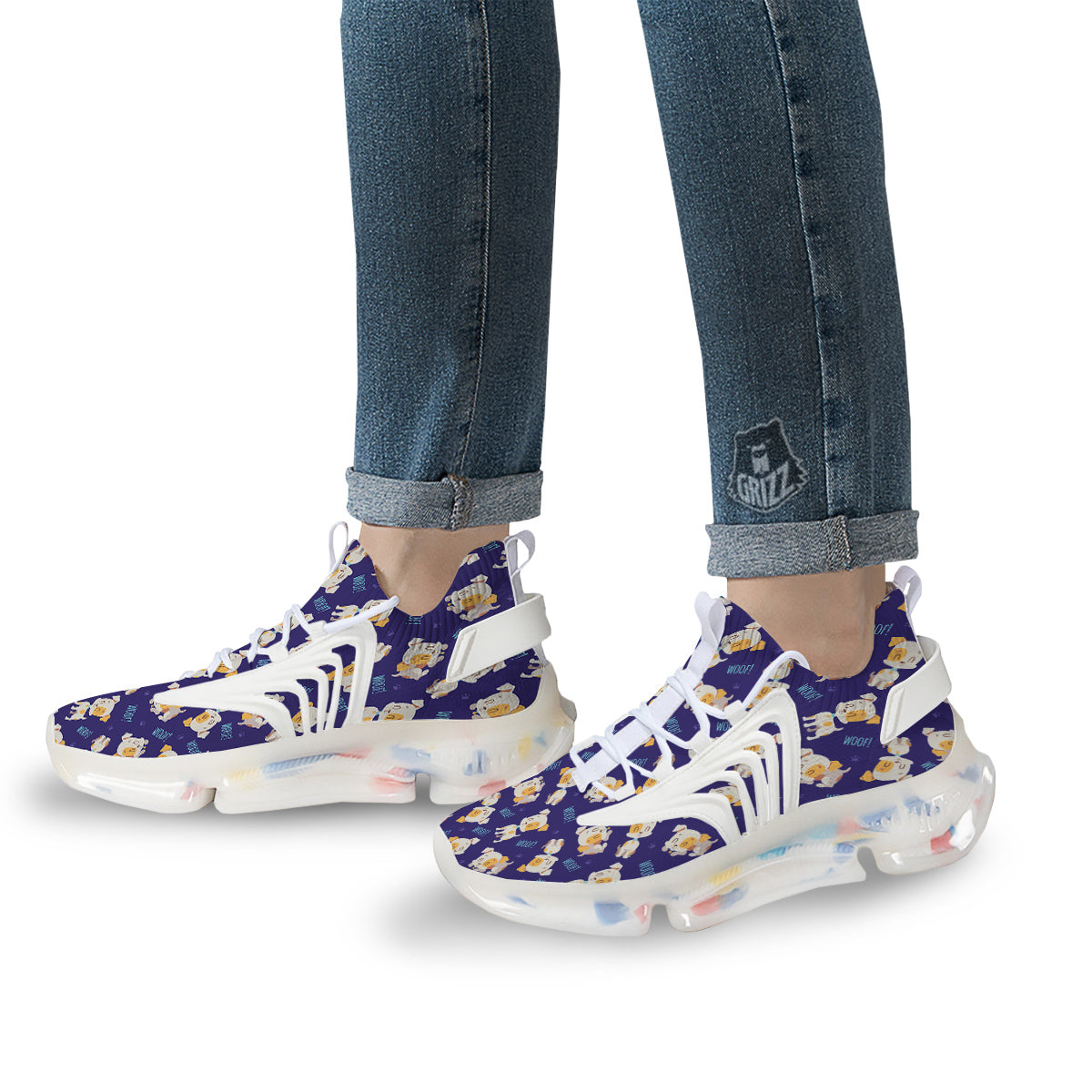 Jack Russell Terrier Cute Print Pattern White Gym Shoes-grizzshop