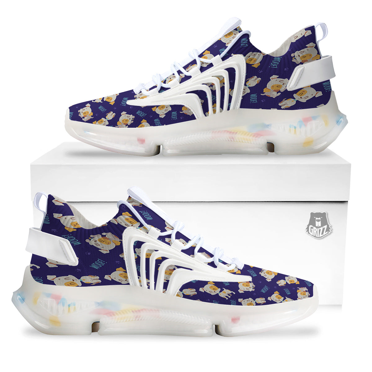 Jack Russell Terrier Cute Print Pattern White Gym Shoes-grizzshop