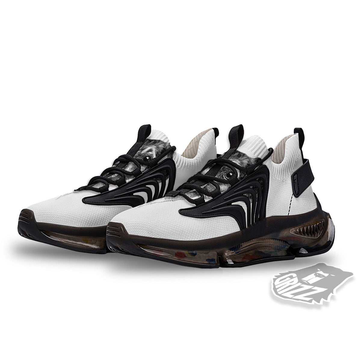 Jack Russell Terrier Drawing Print Black Gym Shoes-grizzshop