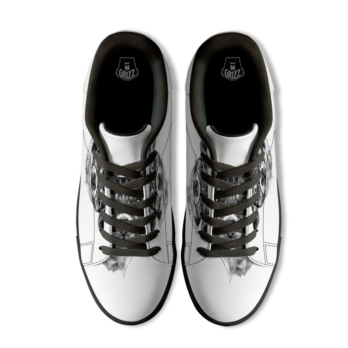 Jack Russell Terrier Drawing Print Black Low Top Sneakers-grizzshop