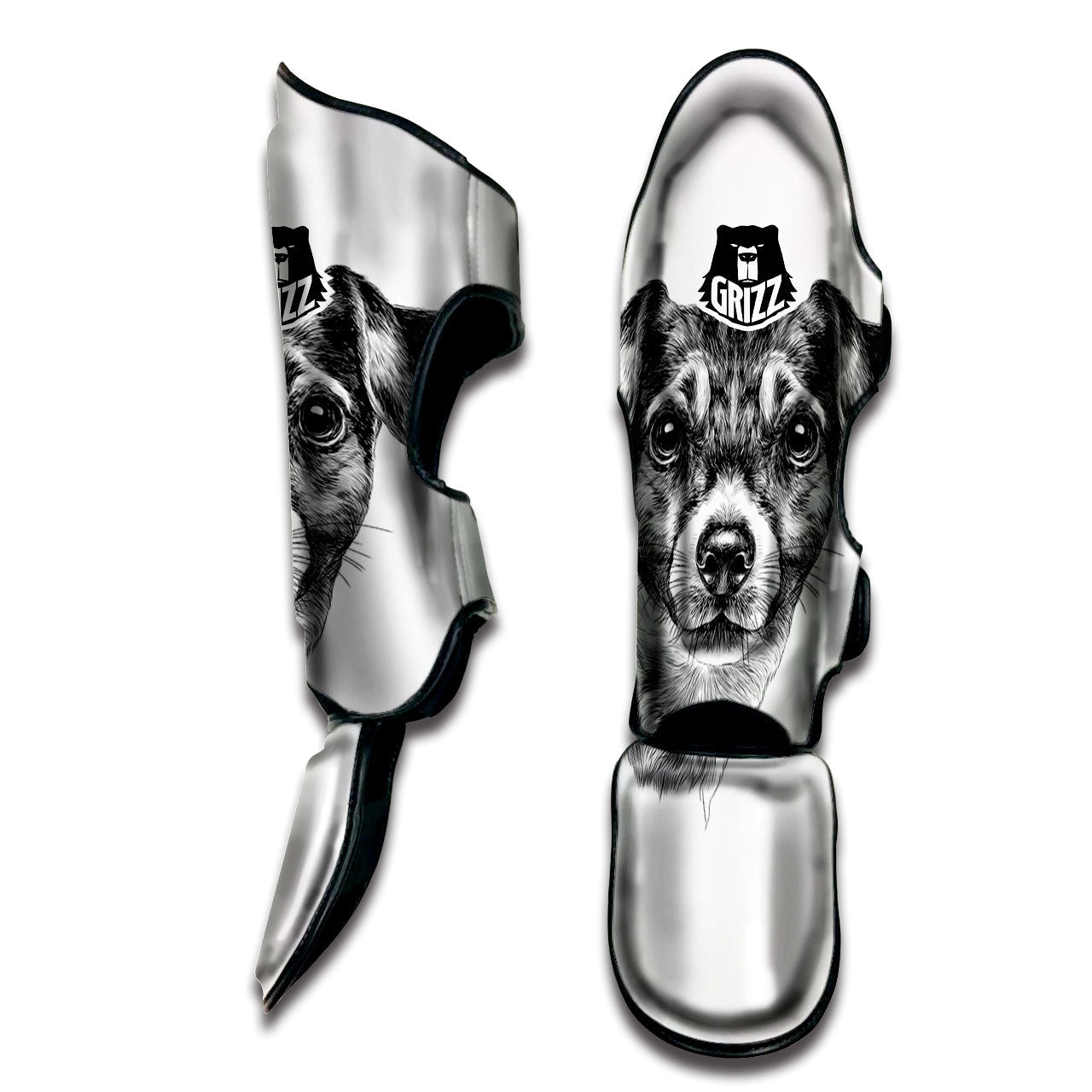 Jack Russell Terrier Drawing Print Muay Thai Shin Guards-grizzshop