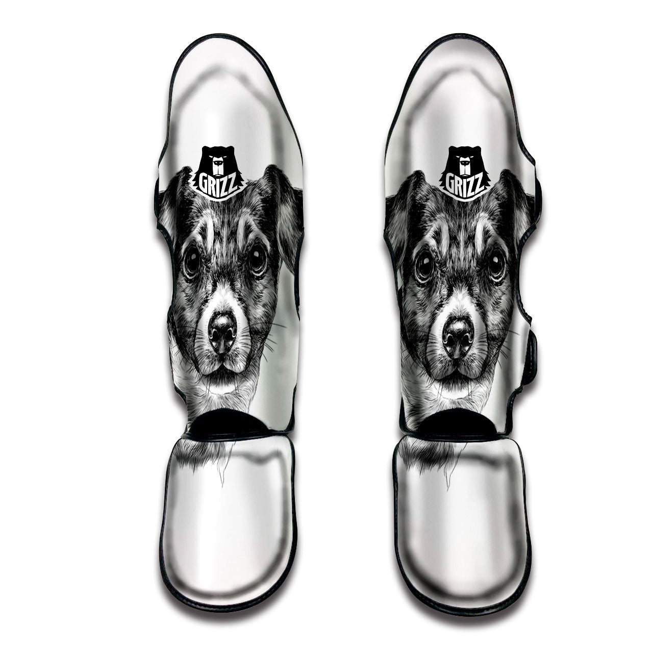 Jack Russell Terrier Drawing Print Muay Thai Shin Guards-grizzshop