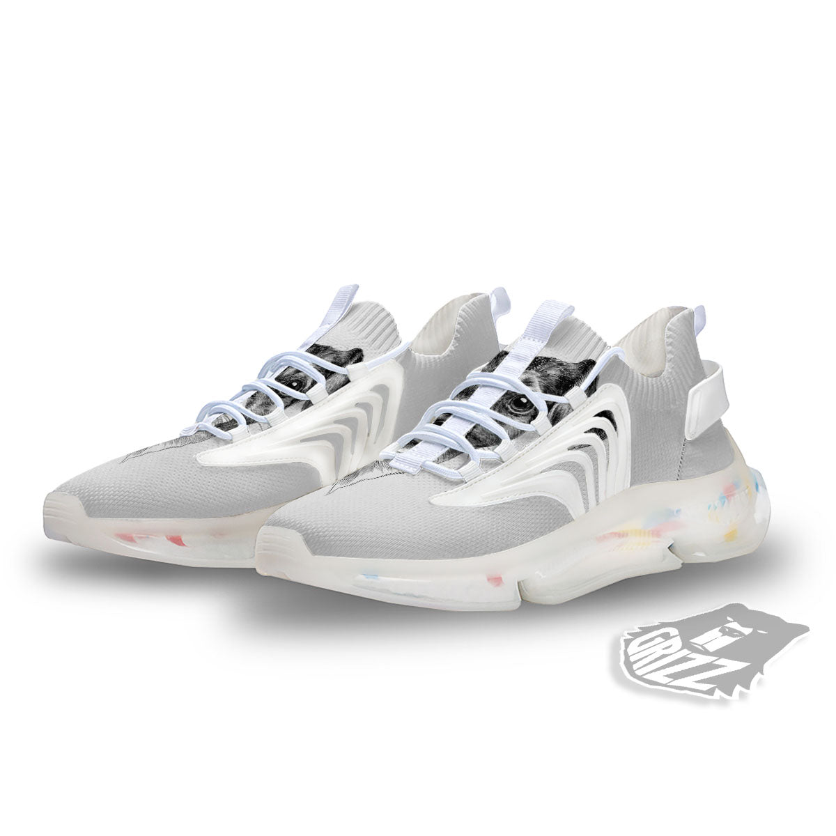Jack Russell Terrier Drawing Print White Gym Shoes-grizzshop