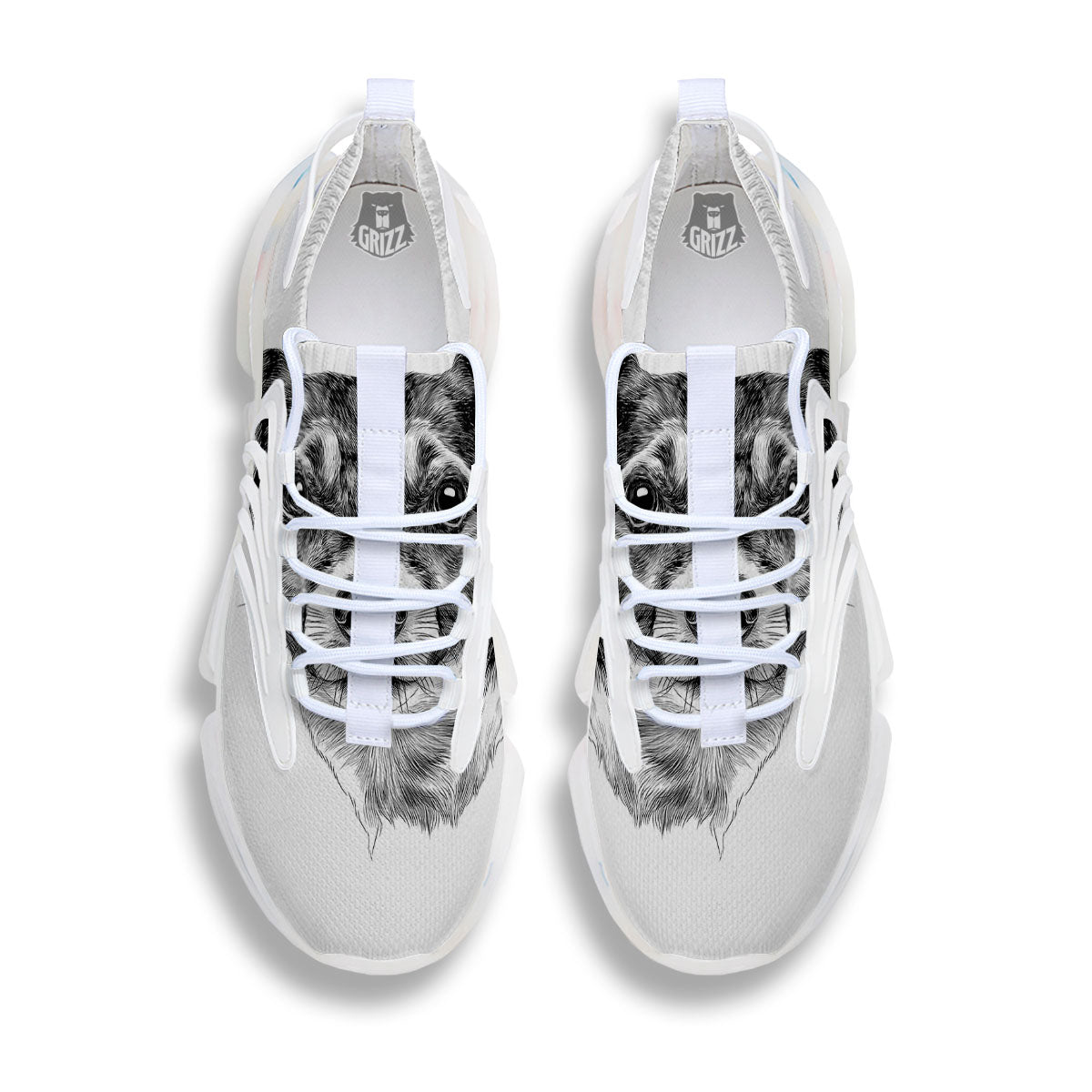 Jack Russell Terrier Drawing Print White Gym Shoes-grizzshop