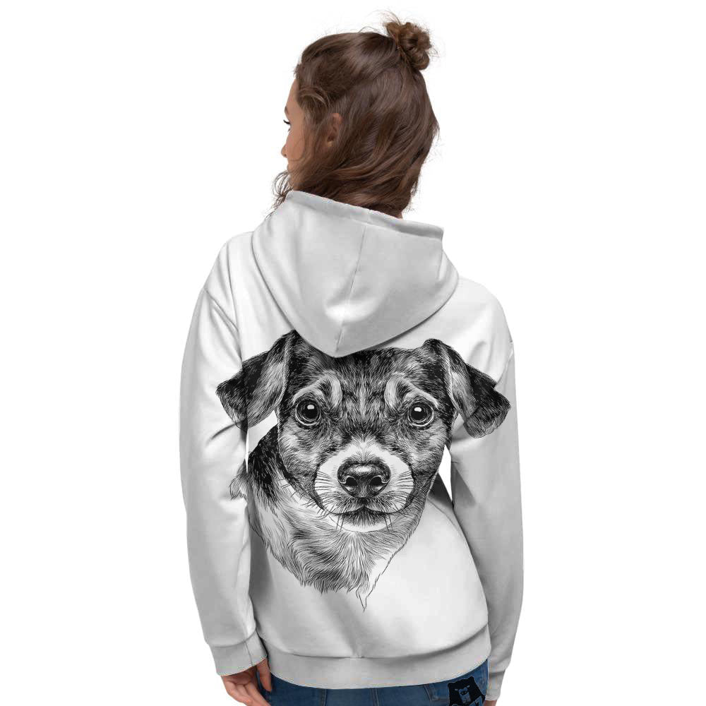 Jack Russell Terrier Drawing Print Women's Hoodie-grizzshop