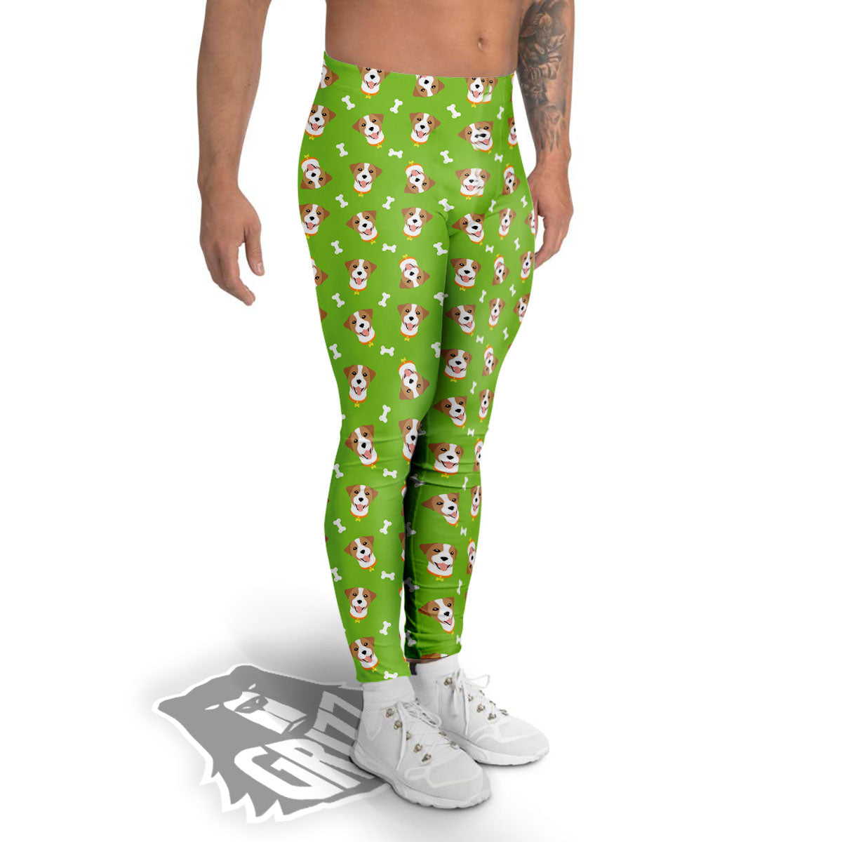 Jack Russell Terrier Happy Print Pattern Men's Leggings-grizzshop