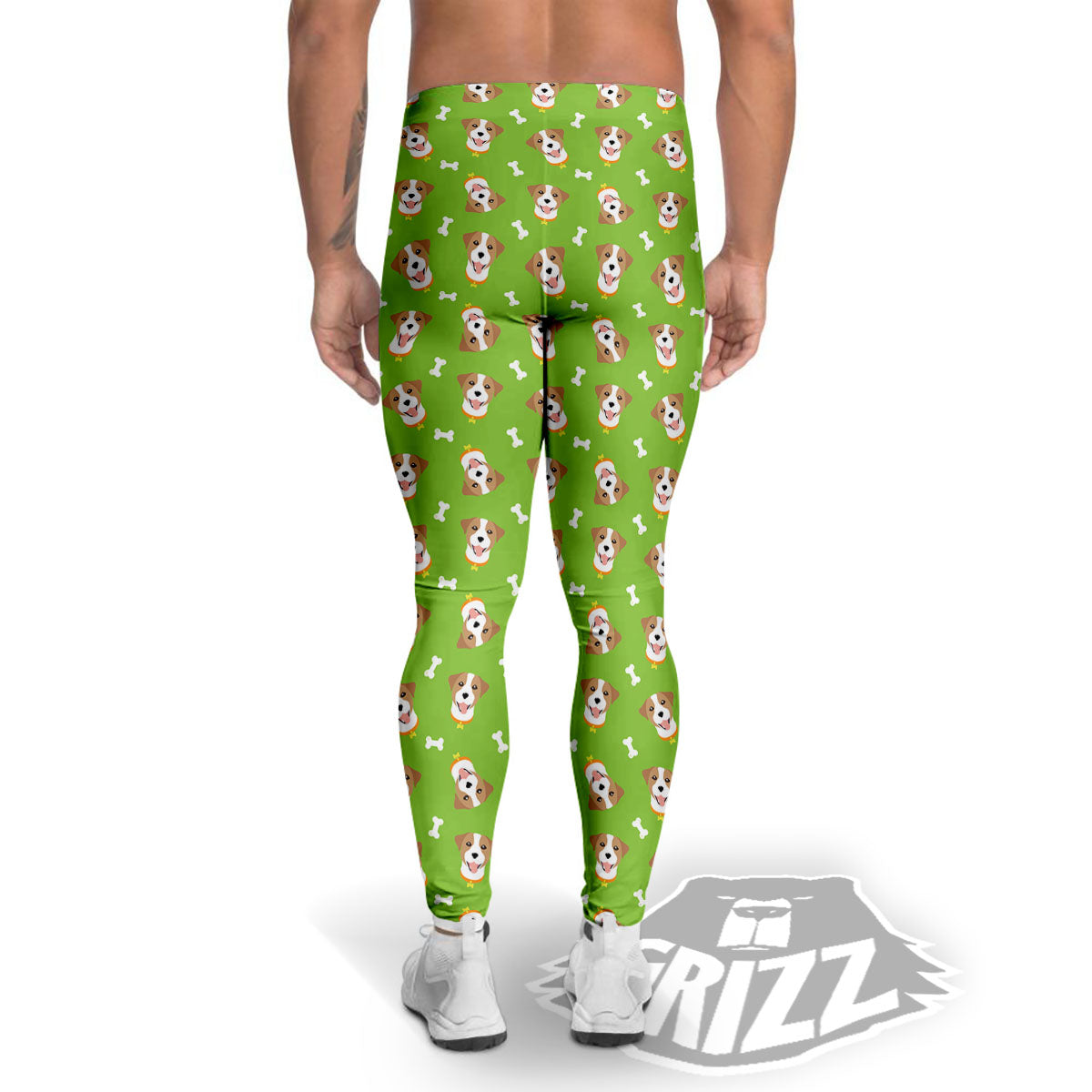 Jack Russell Terrier Happy Print Pattern Men's Leggings-grizzshop