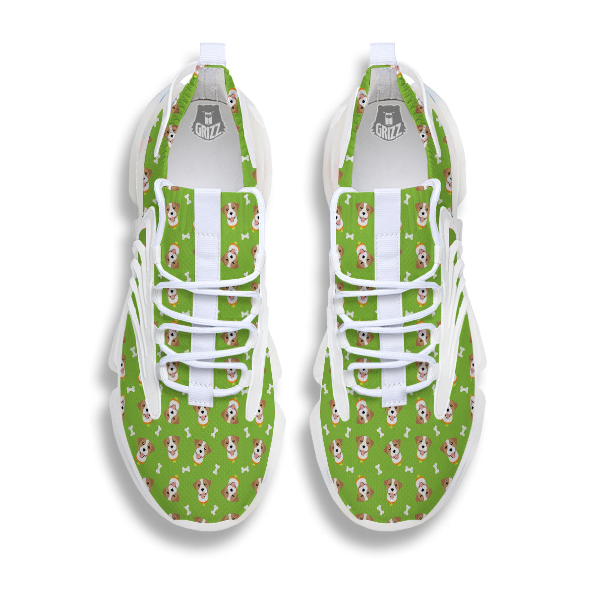 Jack Russell Terrier Happy Print Pattern White Gym Shoes-grizzshop