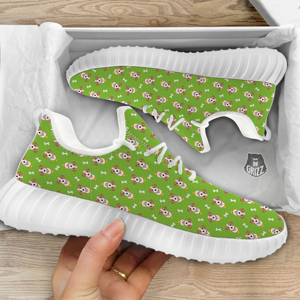 Jack Russell Terrier Happy Print Pattern White Walking Shoes-grizzshop
