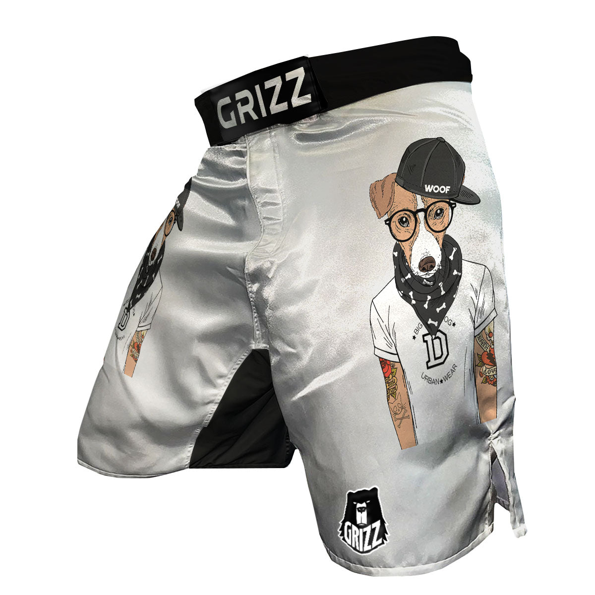 Jack Russell Terrier Hipster Print MMA Shorts-grizzshop