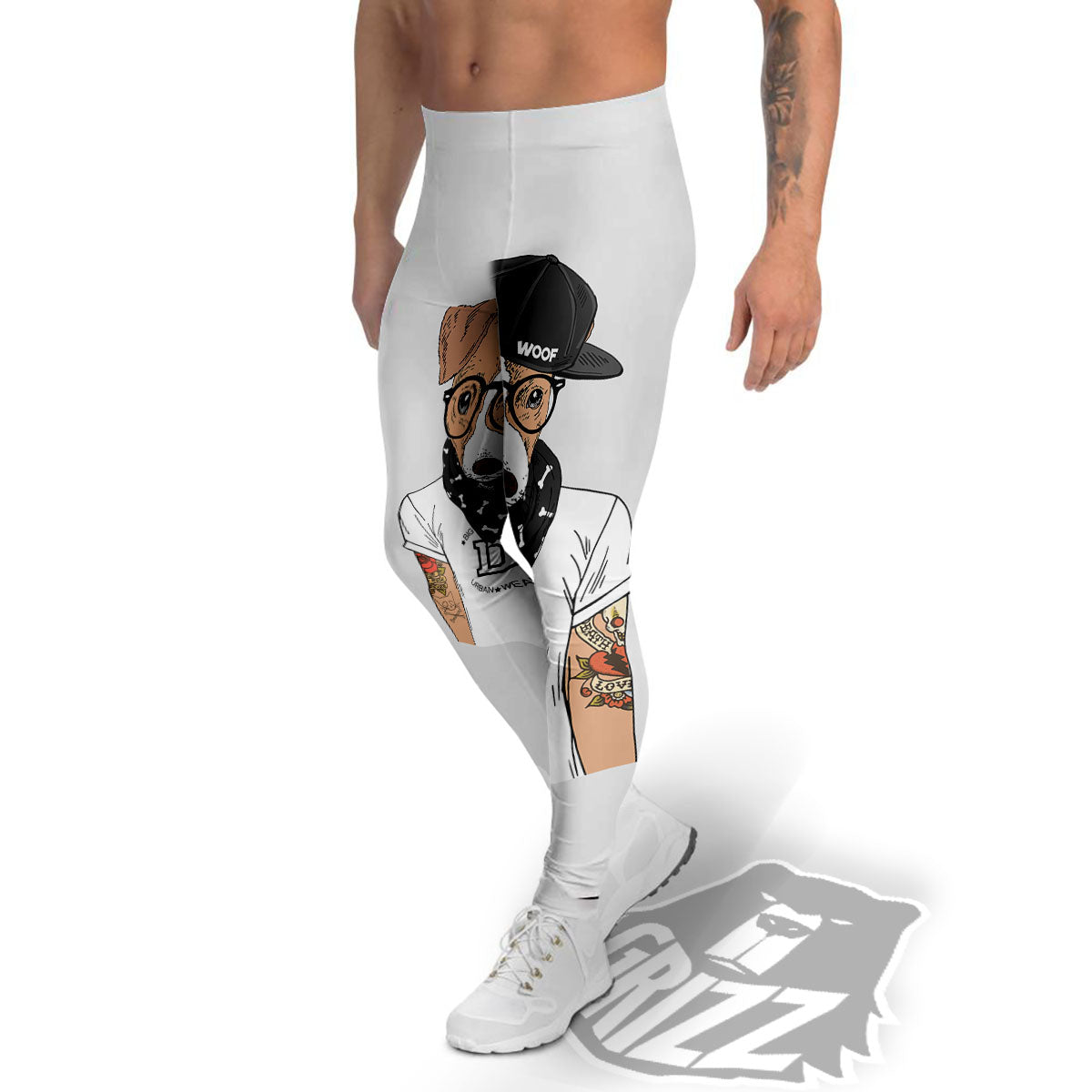 Jack Russell Terrier Hipster Print Men's Leggings-grizzshop