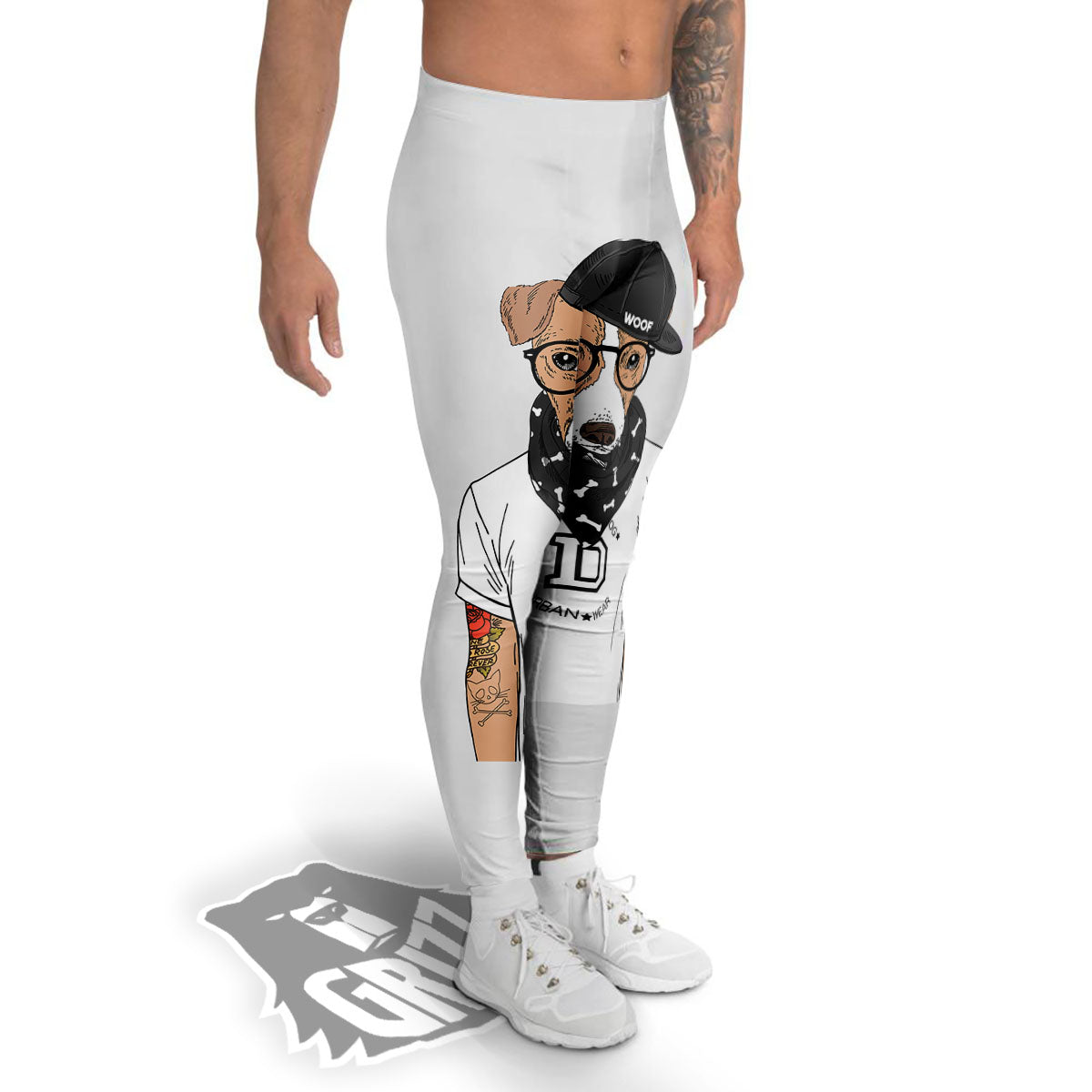 Jack Russell Terrier Hipster Print Men's Leggings-grizzshop